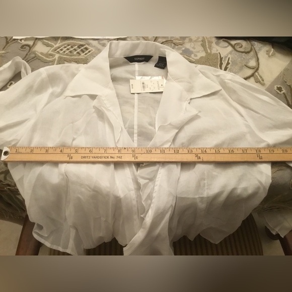 😍Women Spring/Summer White Wrap Around Blouse - Picture 7 of 7